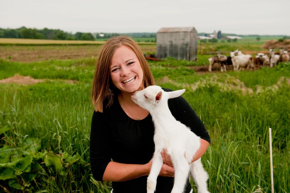 Katie with goat - Elena Santogade